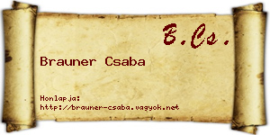 Brauner Csaba névjegykártya